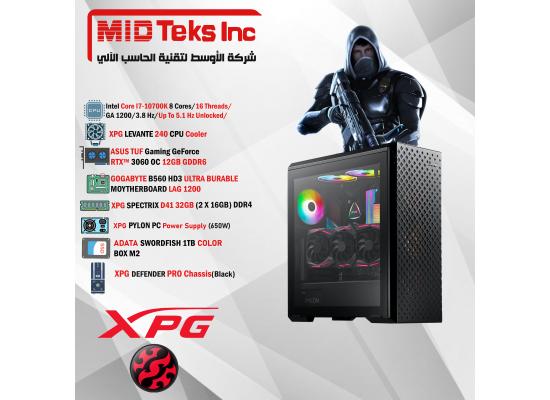 Gaming Desktop (MID-26) , CPU INTEL I7-10700K, DDR4 /32GB,SSD SSD 1TB , RTX 3060,GIGABYTE MB B560 ,XPG PYLON 650W,XPG DEFENDER PRO